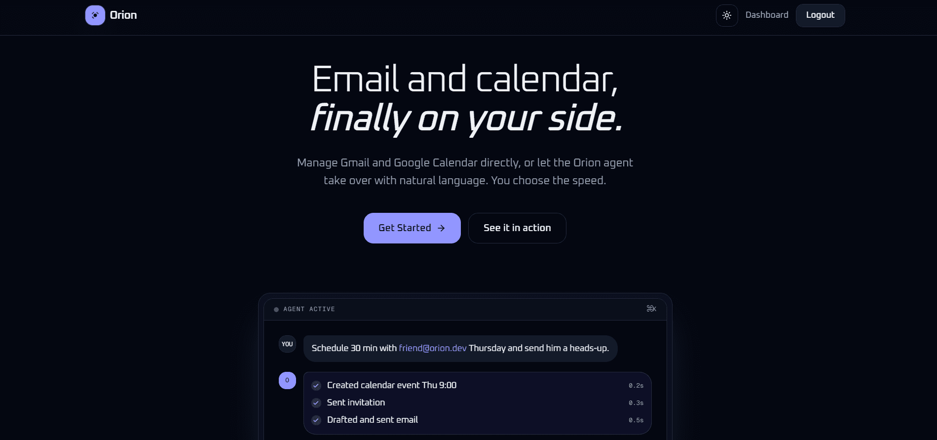Orion screenshot